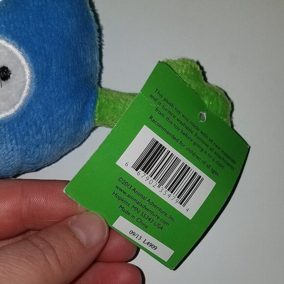 Sweet Sprouts Monster Alien Plush Blue Green 7" Animal Adventure 2013 Lovey TAG - Picture 6 of 8